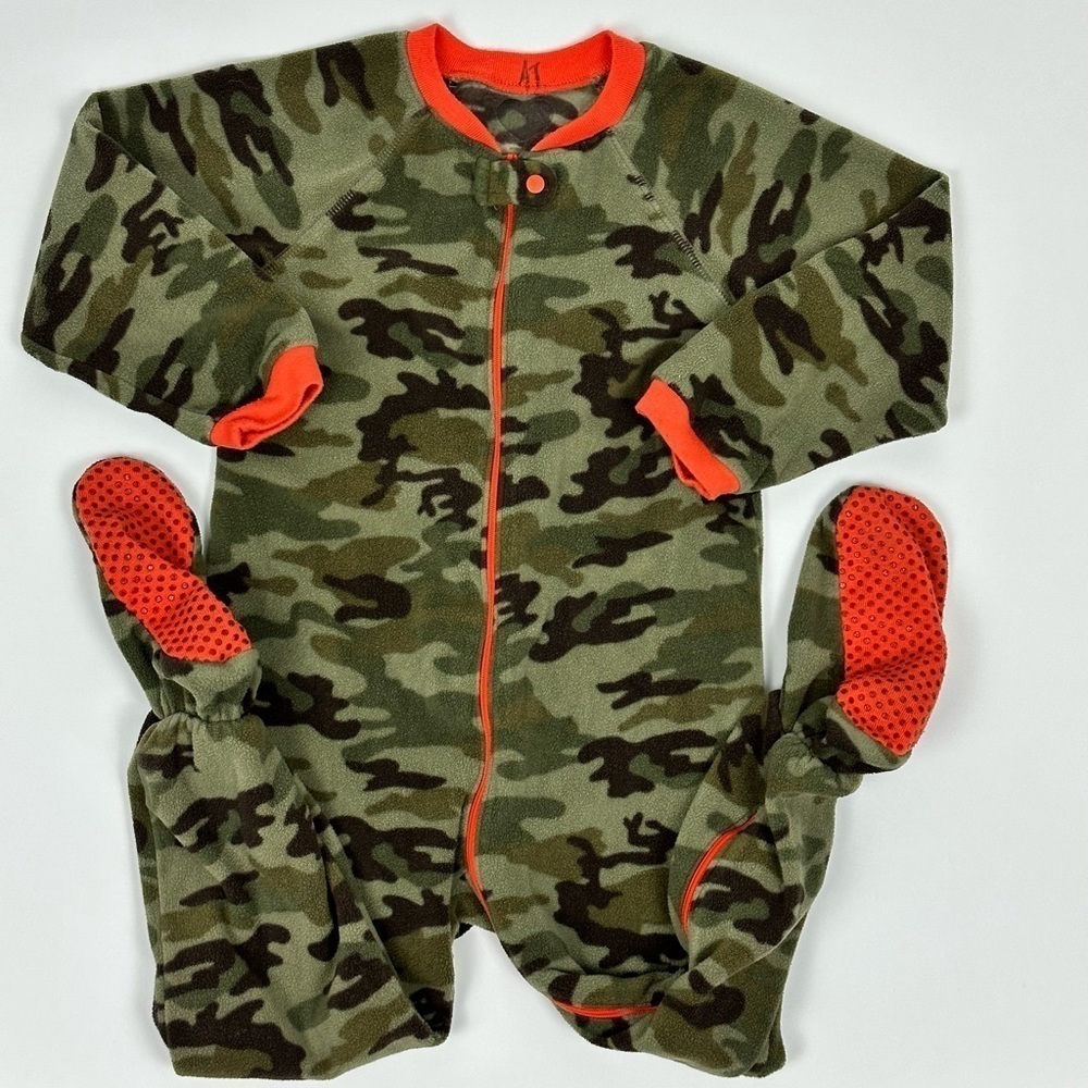 Toddler Boys Camo Fleece One Piece Pajamas